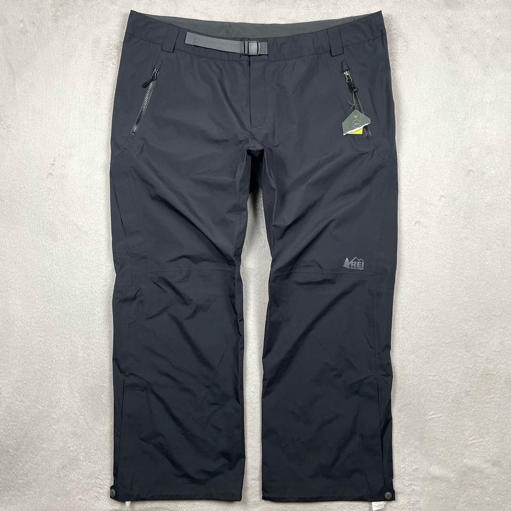 New REI Co-Op Rain Pants Mens 2XL Black Belted Event Waterproof Traverse Series